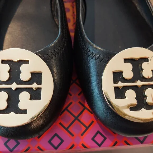 Tory Burch Minnie Travel Ballet with  gold metal logo - Picture 6 of 9